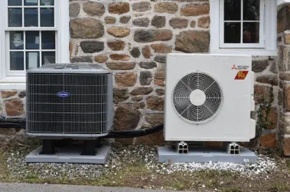 Mitsubishi ductless heat pump installation from Douglassville Mechanical Inc.